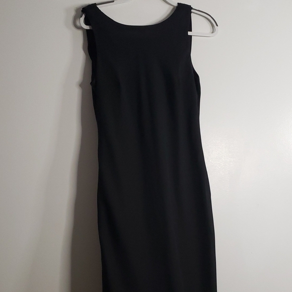 Jessica Black Sleeveless Maxi Dress Scoop Back Sheath 19"+stretch - Picture 1 of 8